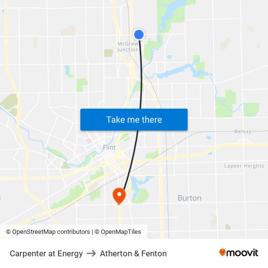 Carpenter at Energy to Atherton & Fenton map