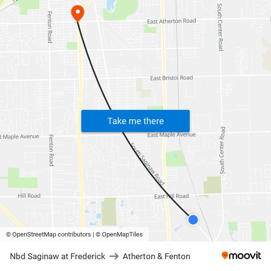 Nbd Saginaw at Frederick to Atherton & Fenton map