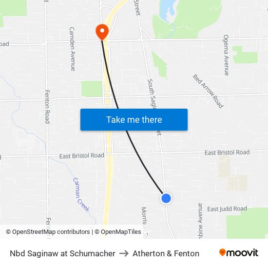 Nbd Saginaw at Schumacher to Atherton & Fenton map