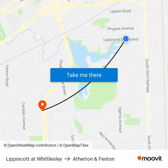 Lippincott at Whittlesley to Atherton & Fenton map