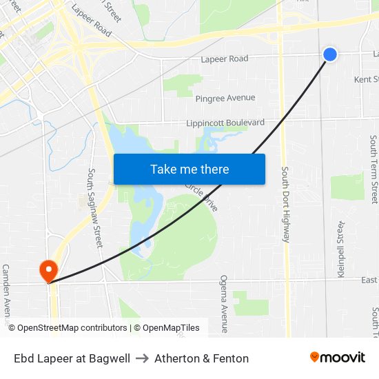 Ebd Lapeer at Bagwell to Atherton & Fenton map