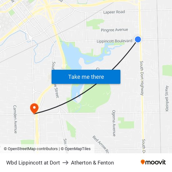 Wbd Lippincott at Dort to Atherton & Fenton map