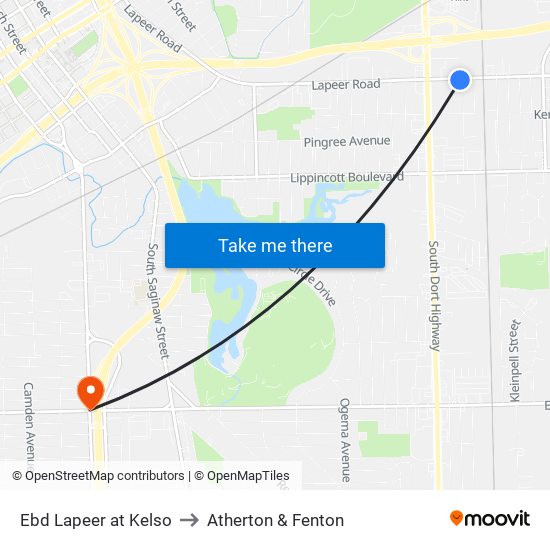 Ebd Lapeer at Kelso to Atherton & Fenton map