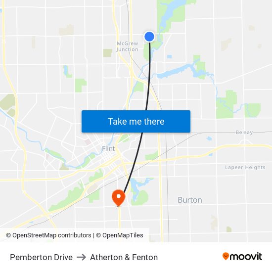 Pemberton Drive to Atherton & Fenton map