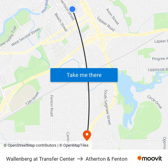 Wallenberg at Transfer Center to Atherton & Fenton map