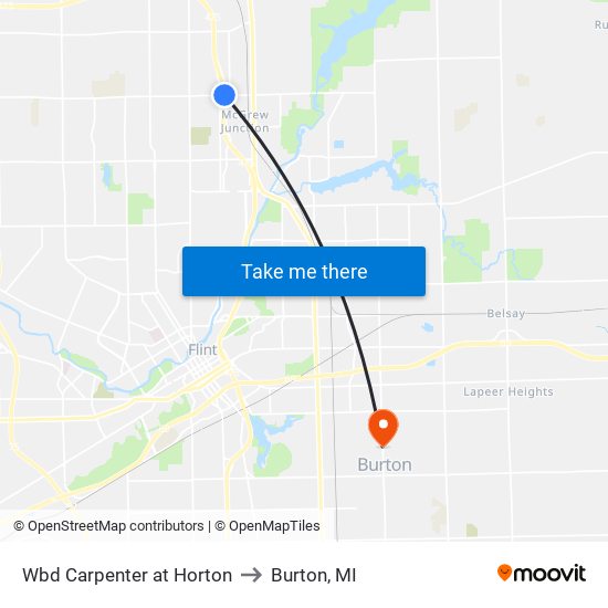 Wbd Carpenter at Horton to Burton, MI map