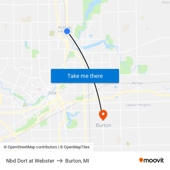 Nbd Dort at Webster to Burton, MI map
