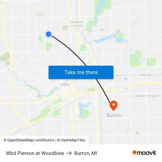 Wbd Pierson at Woodbine to Burton, MI map