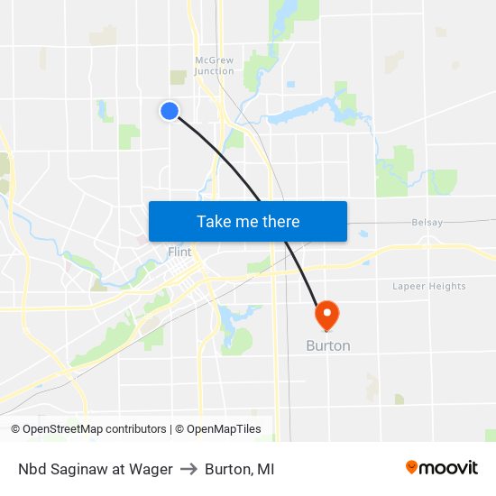 Nbd Saginaw at Wager to Burton, MI map