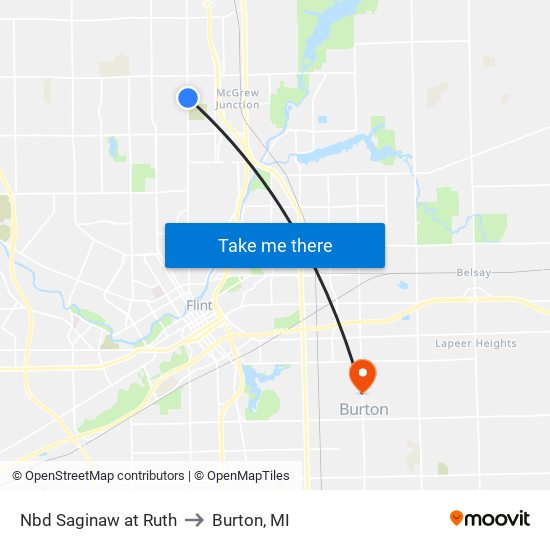 Nbd Saginaw at Ruth to Burton, MI map