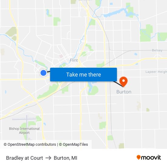 Bradley at Court to Burton, MI map