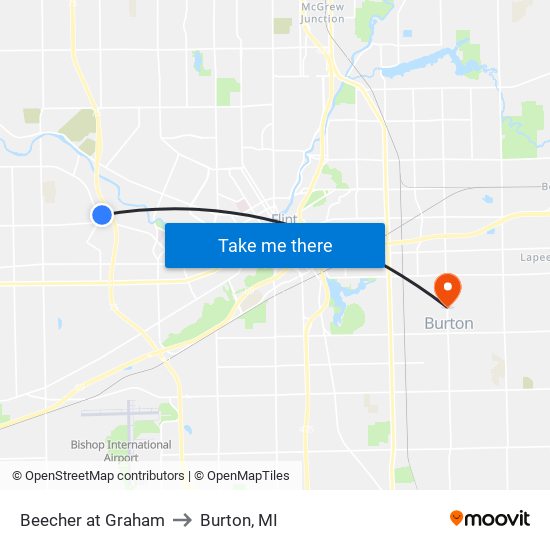 Beecher at Graham to Burton, MI map