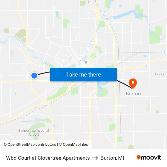 Wbd Court at Clovertree Apartments to Burton, MI map