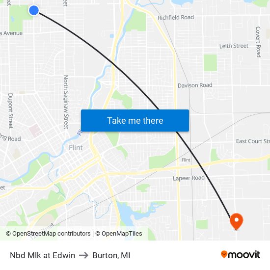 Nbd Mlk at Edwin to Burton, MI map
