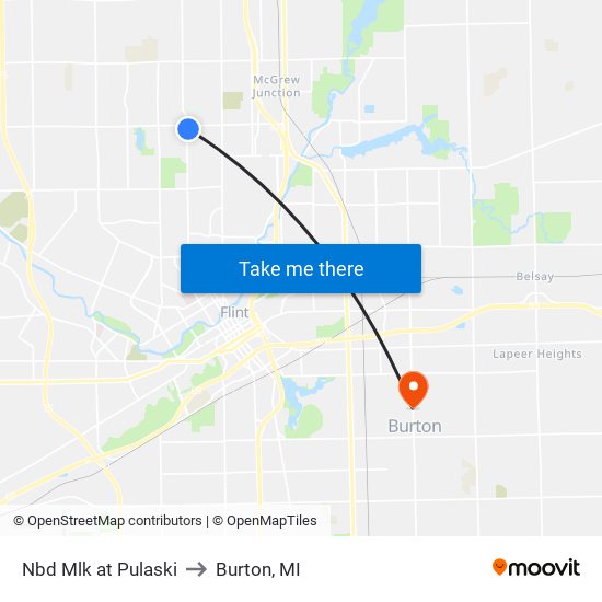 Nbd Mlk at Pulaski to Burton, MI map