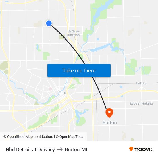 Nbd Detroit at Downey to Burton, MI map