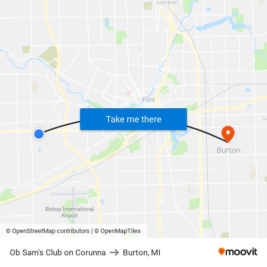 Ob Sam's Club on Corunna to Burton, MI map