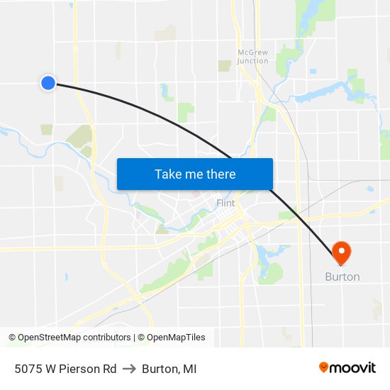 5075 W Pierson Rd to Burton, MI map