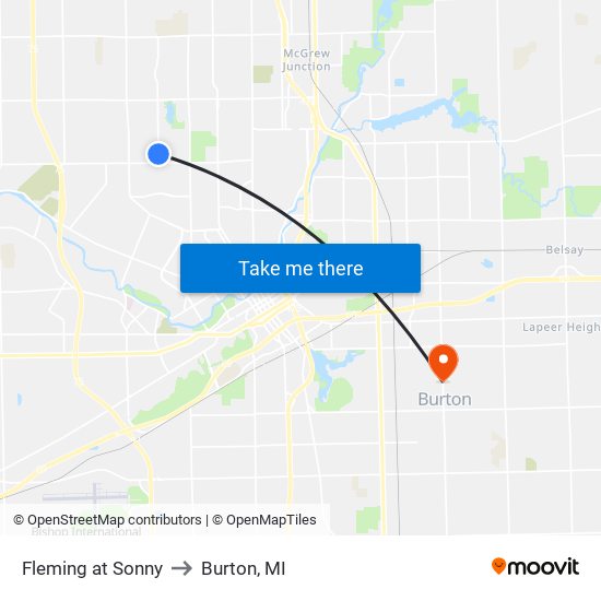 Fleming at Sonny to Burton, MI map