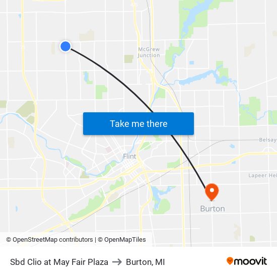 Sbd Clio at May Fair Plaza to Burton, MI map