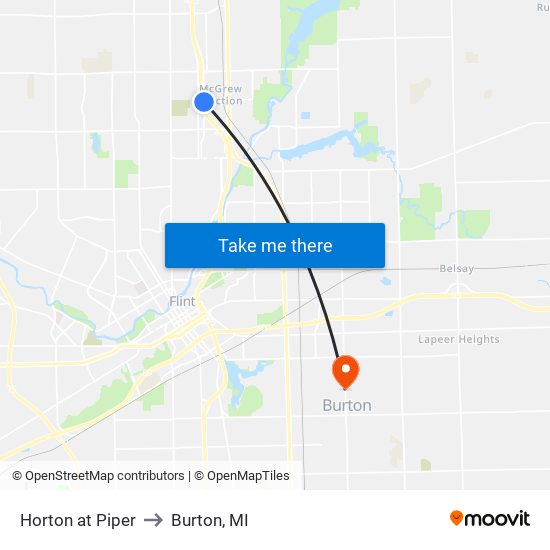 Horton at Piper to Burton, MI map