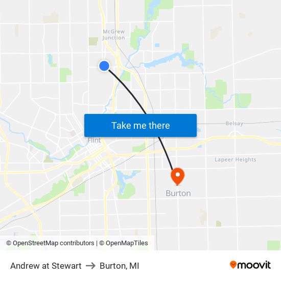 Andrew at Stewart to Burton, MI map