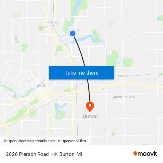 2826 Pierson Road to Burton, MI map