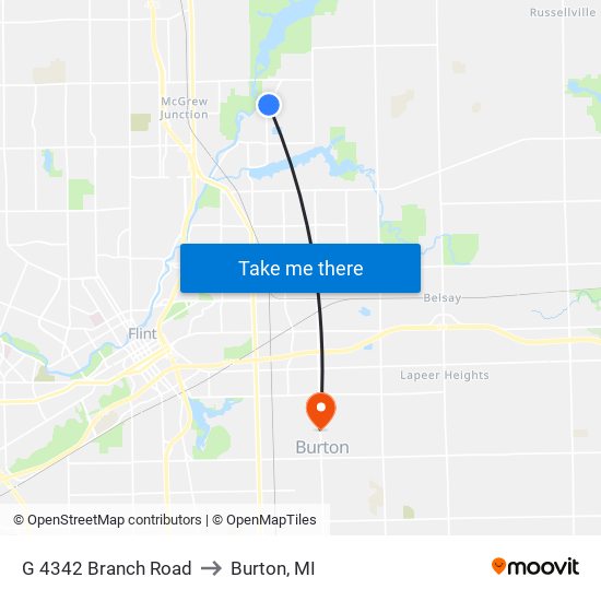 G 4342 Branch Road to Burton, MI map