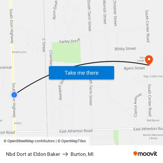 Nbd Dort at Eldon Baker to Burton, MI map