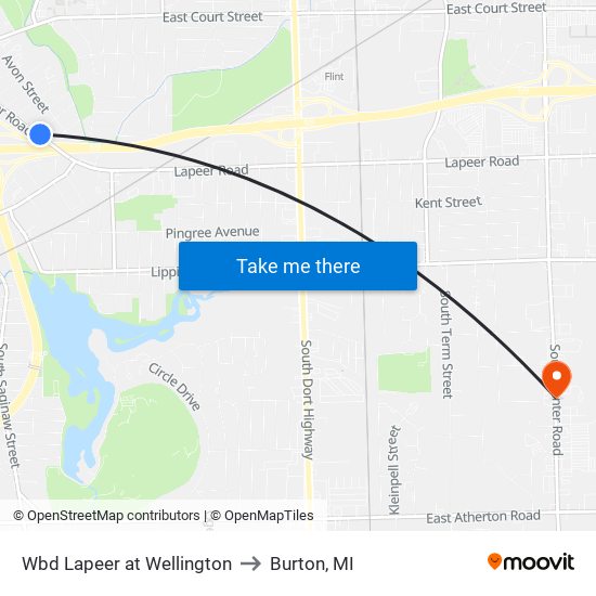 Wbd Lapeer at Wellington to Burton, MI map