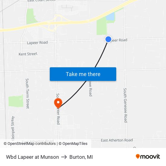 Wbd Lapeer at Munson to Burton, MI map