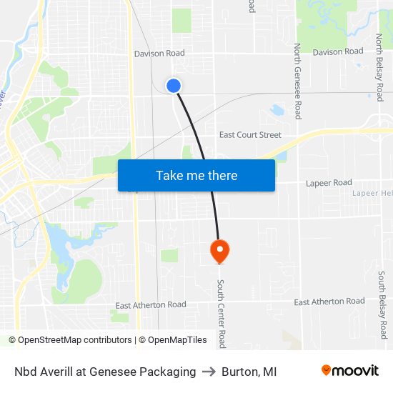 Nbd Averill at Genesee Packaging to Burton, MI map