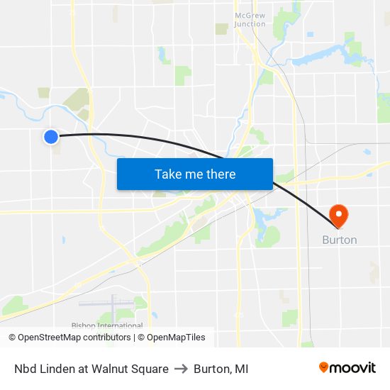 Nbd Linden at Walnut Square to Burton, MI map