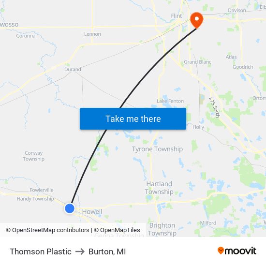 Thomson Plastic to Burton, MI map