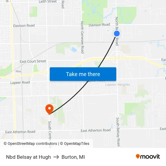 Nbd Belsay at Hugh to Burton, MI map