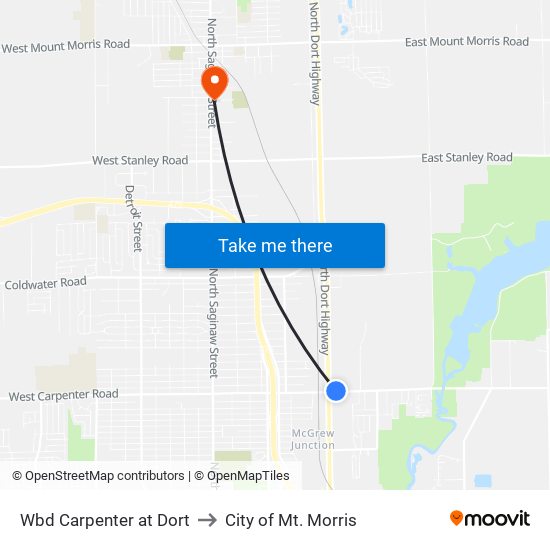 Wbd Carpenter at Dort to City of Mt. Morris map