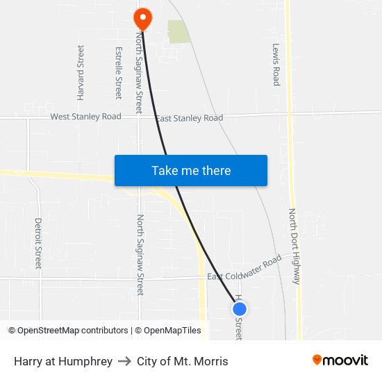 Harry at Humphrey to City of Mt. Morris map