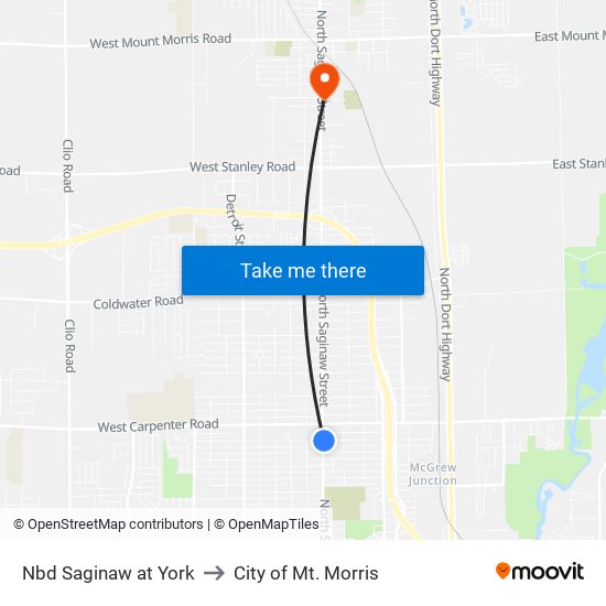 Nbd Saginaw at York to City of Mt. Morris map