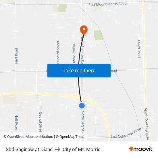 Sbd Saginaw at Diane to City of Mt. Morris map