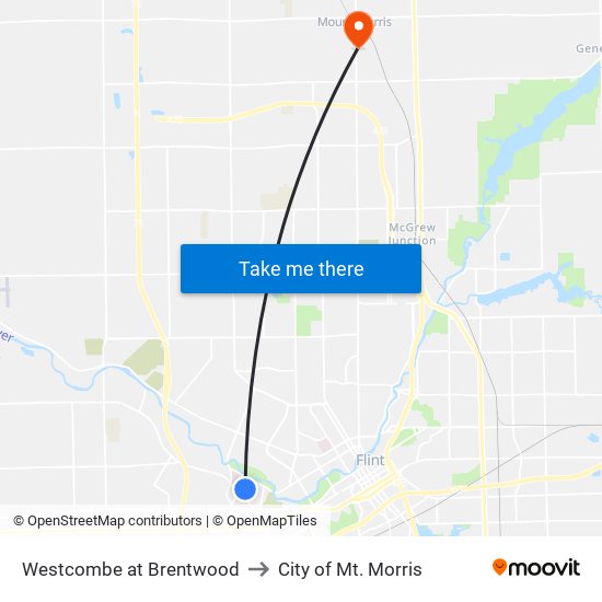 Westcombe at Brentwood to City of Mt. Morris map