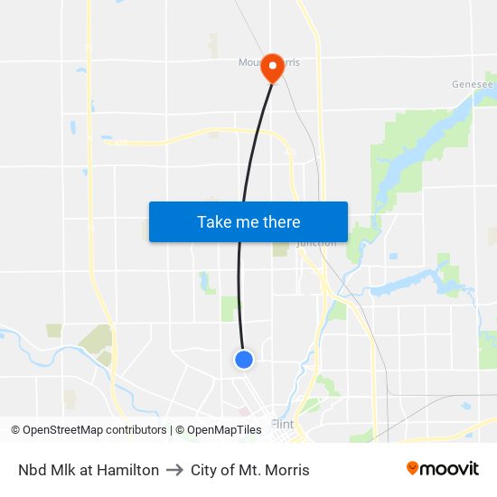 Nbd Mlk at Hamilton to City of Mt. Morris map