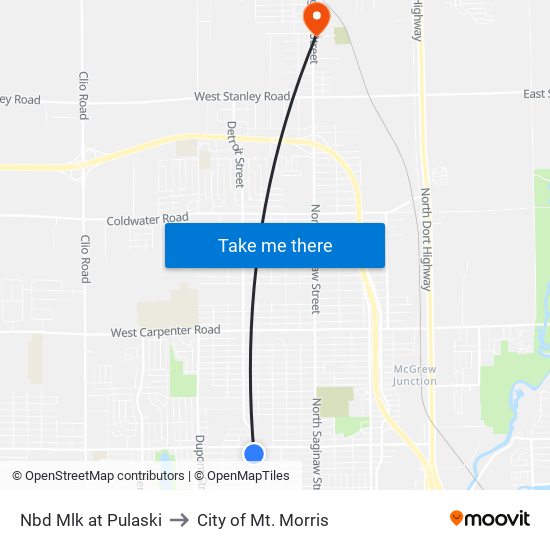 Nbd Mlk at Pulaski to City of Mt. Morris map
