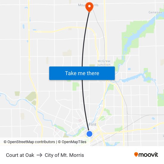 Court at Oak to City of Mt. Morris map