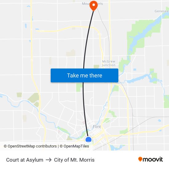 Court at Asylum to City of Mt. Morris map