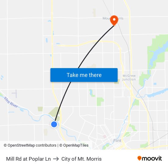 Mill Rd at Poplar Ln to City of Mt. Morris map