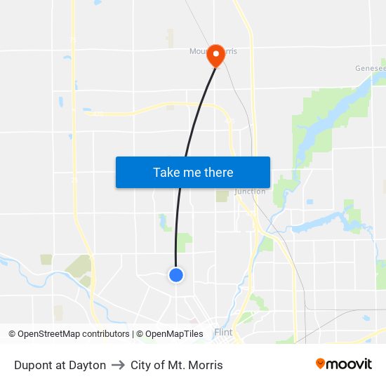 Dupont at Dayton to City of Mt. Morris map