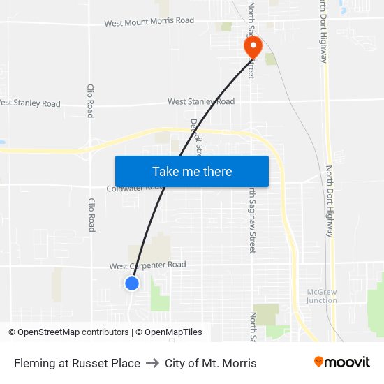 Fleming at Russet Place to City of Mt. Morris map