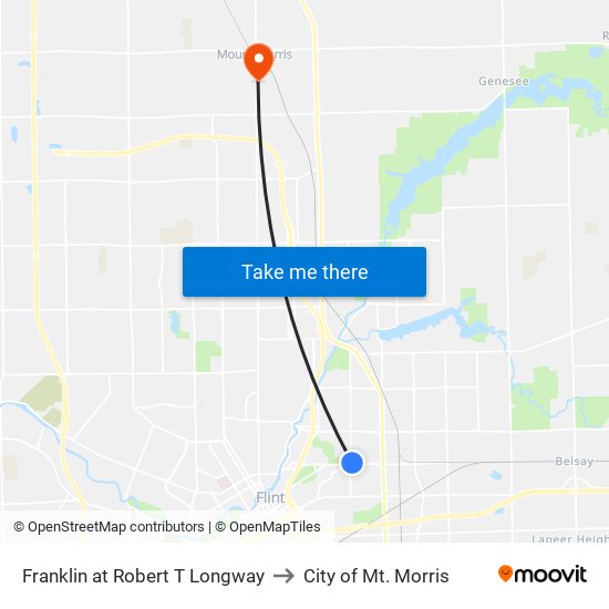 Franklin at Robert T Longway to City of Mt. Morris map