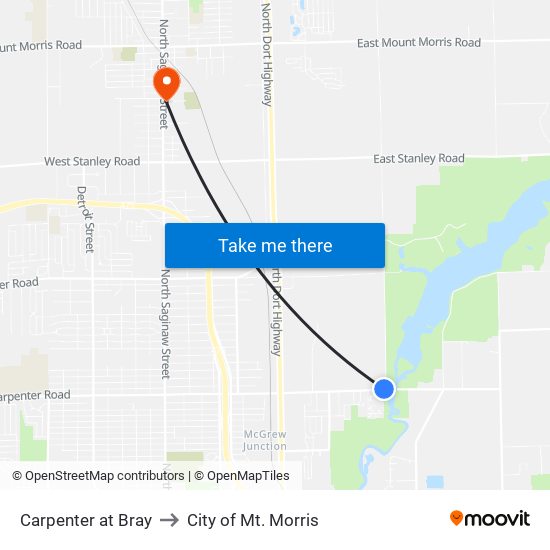 Carpenter at Bray to City of Mt. Morris map