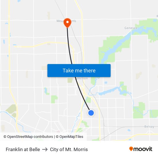 Franklin at Belle to City of Mt. Morris map